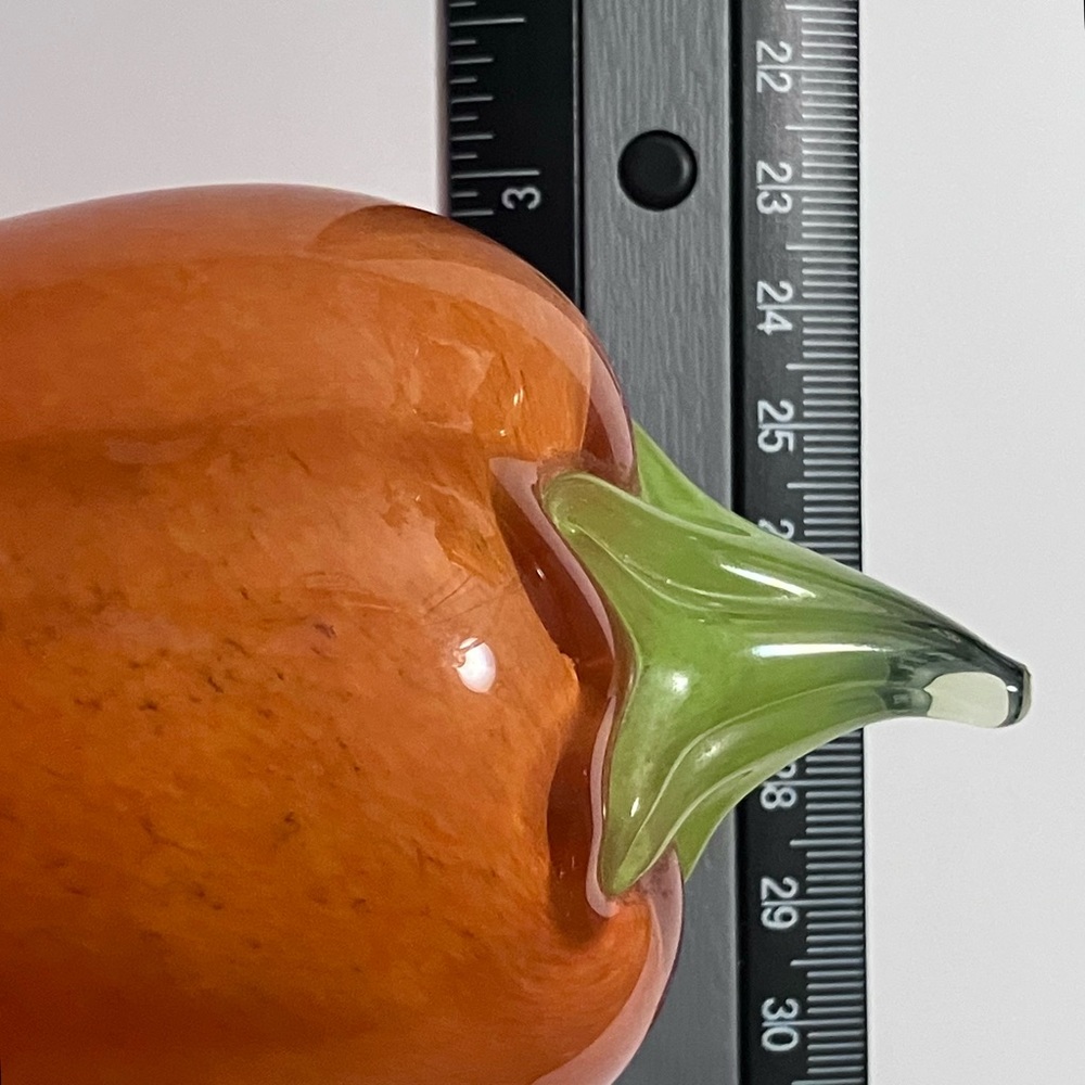 MURANO, VENICE Hand Blown Glass / 2 ORANGE BELL PEPPERS / Rare S. Puccini Label! - Picture 11 of 11